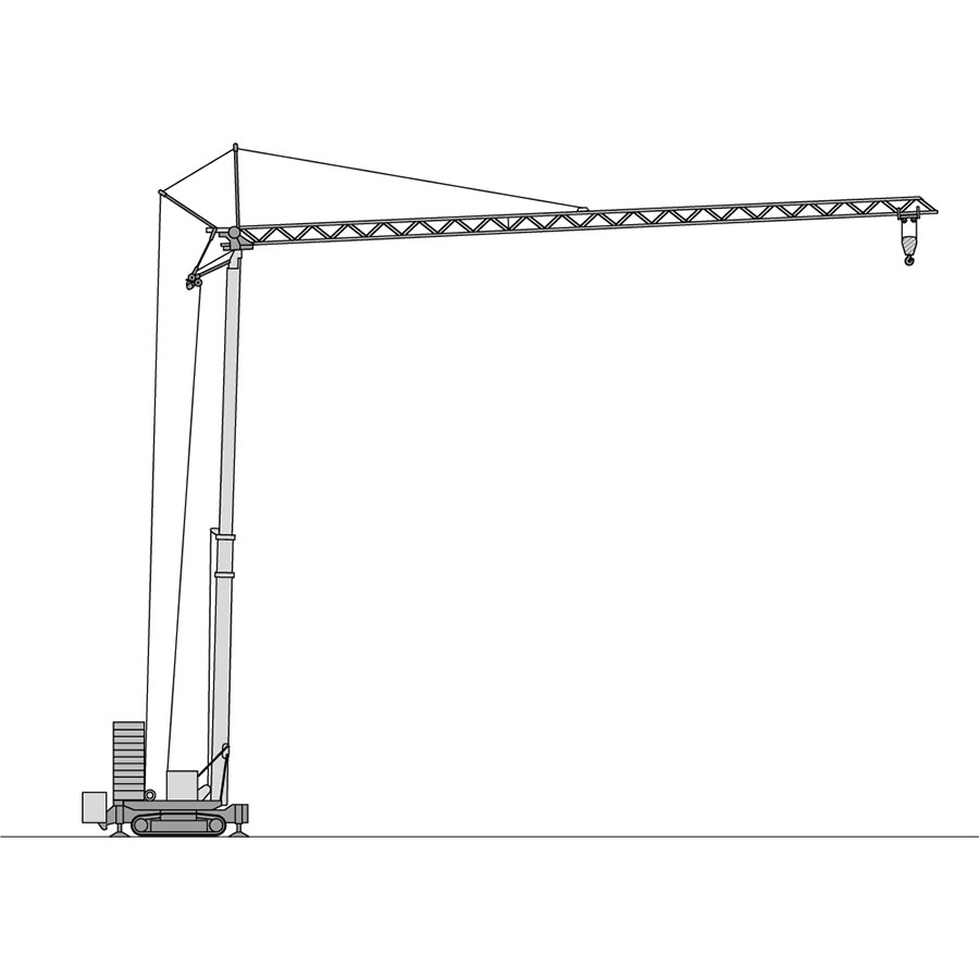 Krane Kategorie B, Turmdrehkran Unterdreher Raupenfahrwerk